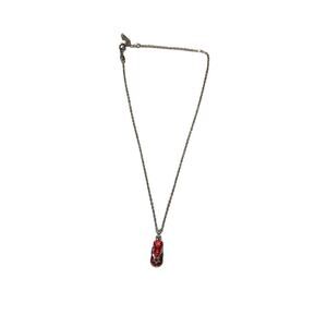 Charming Red Flip Flop Necklace with 18-inch Chain